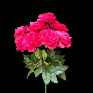 Artificial Flower Peony Bunch Hot Pink (9 PCS)