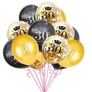 12 Inch Printed Balloon 30th Birthday Set (15PCS)