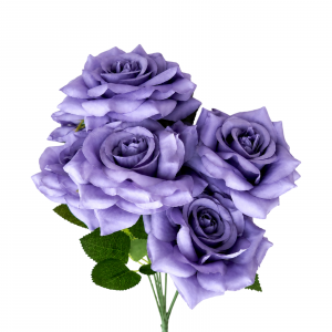 Artificial Rose Bunch Dark Purple (7 heads)