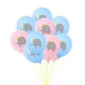 12 Inch Printed Balloon Elephant Set (10 PCS)
