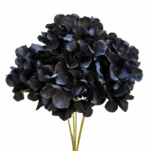 Artificial Big Hydrangea Bunch Black (5 heads)