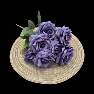 Artificial Flower Rose Bunch Purple (7PCS)