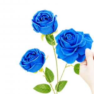 Artificial Round Rose Royal Blue