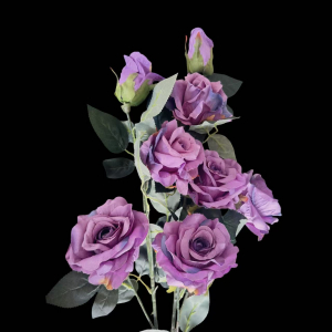 Artificial Flower Rose Bunch Purple (8 Roses)