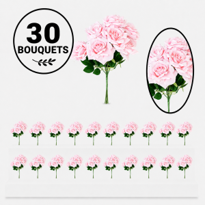Bulk Artifical Rose Bunch -Baby Pink (30 bunch 4.8 each bunch)