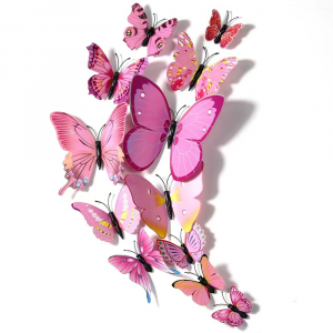Plastic Butterflies Set Pink