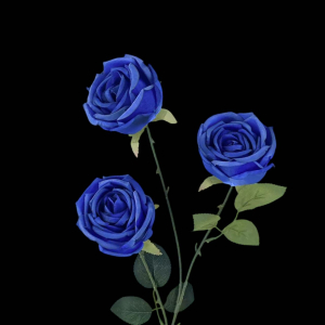 Artificial Flower Round Rose Blue