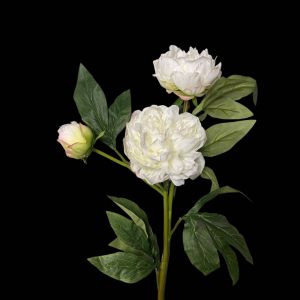 Artificial Flower Round Rose White