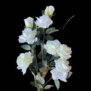 Artificial Flower Rose Bunch White (8 Roses)