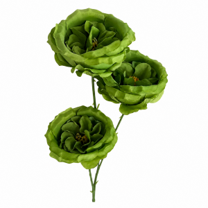 Artificial Round Rose Green