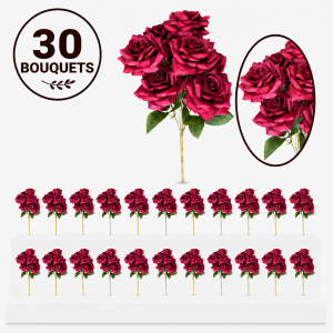 Bulk Artifical Rose Bunch -Red (30 bunch 4.8 each bunch)
