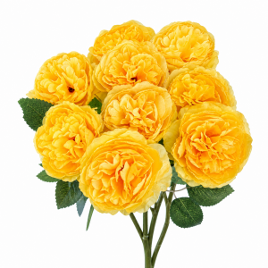 Artificial Peony Bunch Bright Yellow (9 heads)