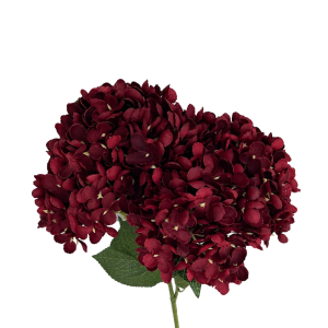 Artificial Flower Big Hydrangea Burgundy Bunch (5 heads)