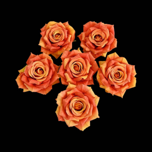 Artificial Rose Head Orange (1 Piece)