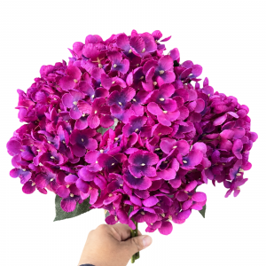 Artificial Big Hydrangea Bunch Dark Purple (5 heads)