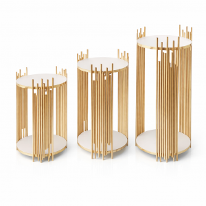 Round  Plinth  Stand Shine Gold (3 PCS)