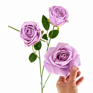 Artificial Round Rose Purple