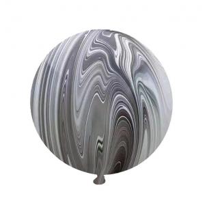 30 Inch Qualatex Marble Latex Balloon Black (1piece)