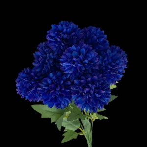 Artificial Chrysanthemum Bunch Royal Blue (9PCS)