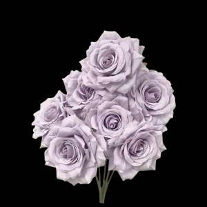 Artificial Flower Rose Bunch Light Purple  (7PCS)