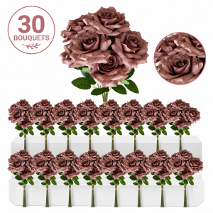 Bulk Artifical Rose Bunch -Brown (30 bunch 4.8 each bunch)