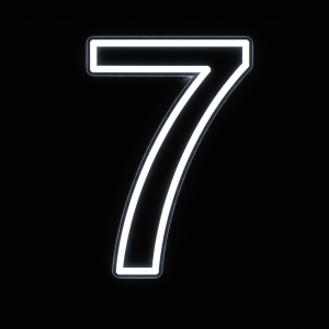 Neon Sign Number 7 (50cm Tall White)