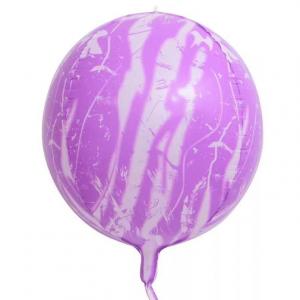 22 Inch 4D Marble Round Shape Foil Balloon Lavender (1PCS)