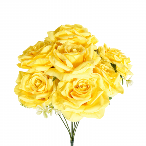 Artificial Rose Bunch Yellow(7 heads)