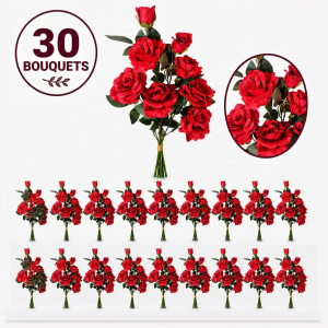 Bulk Artifical Rose Bunch -Red  (30 bunch 6.6 each bunch)