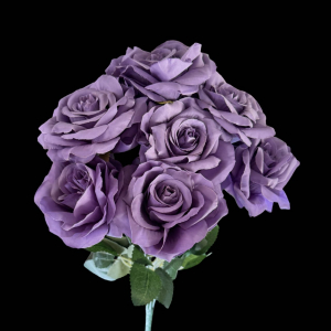 Artificial Flower Rose Bunch Purple (7PCS)
