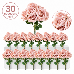 Bulk Artifical Rose Bunch -Light Brown (30 bunch 4.8 each bunch)
