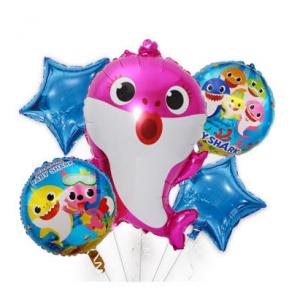 Baby Shark Foil Balloon Set Pink (5PCS)