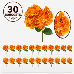 Bulk Artifical Hydrangea Bunch -Orange (30 bunch 2.9 each bunch)