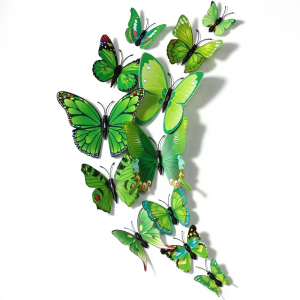 Plastic Butterflies Set Green