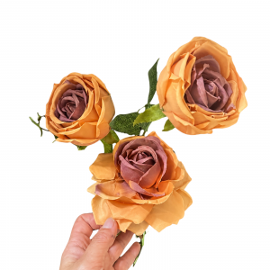 Artificial Round Rose Brown