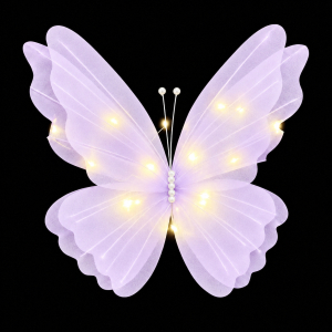 LED Light-up Chiffon Butterfly Decoration Purple (50cm)
