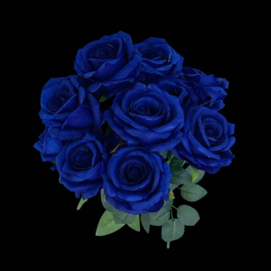 Artificial Flower Rose Bunch Blue (7 Roses)